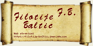 Filotije Baltić vizit kartica